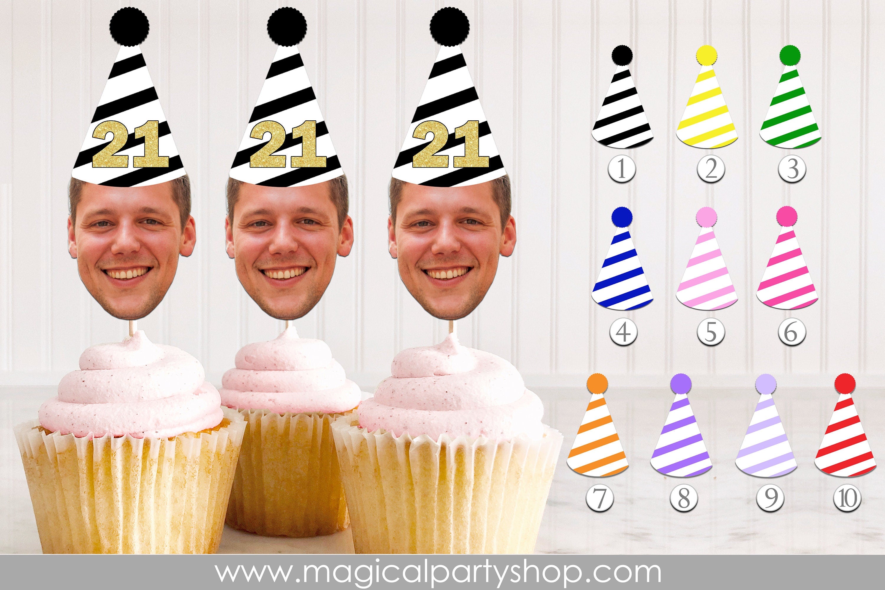 Cupcake Toppers Baby Face | Cupcake Photo Birthday Decor | Cupcake Kids Birthday | First Birthday | Any Photo and Age Cupcake Toppers